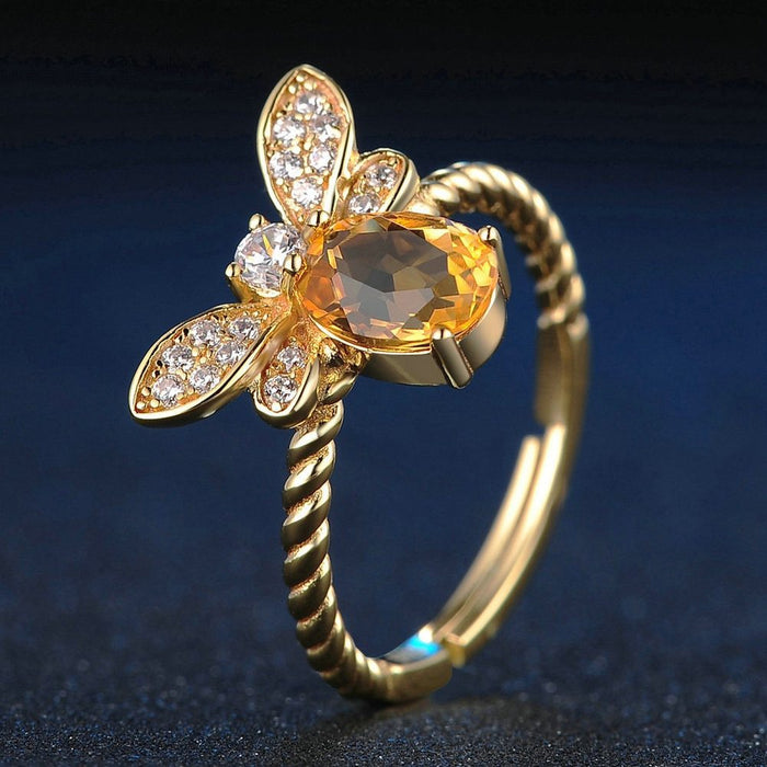 Honey Bee Citrine Ring