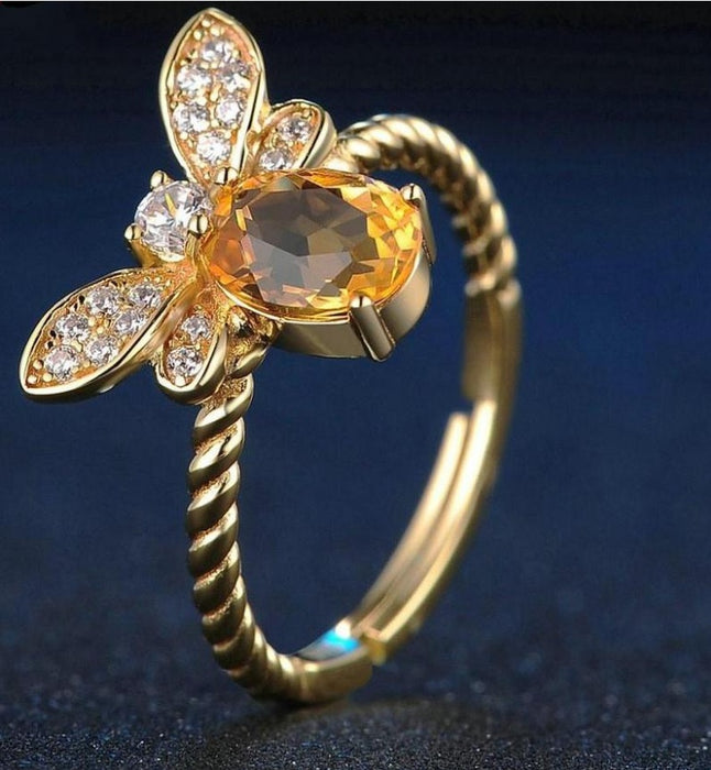 Honey Bee Citrine Ring