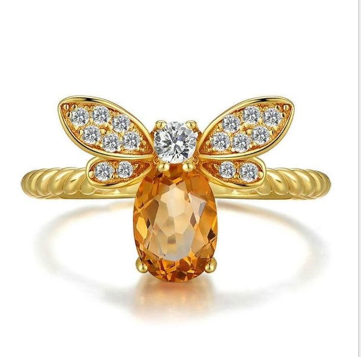 Honey Bee Citrine Ring