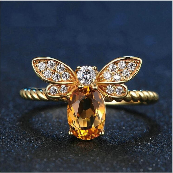 Honey Bee Citrine Ring