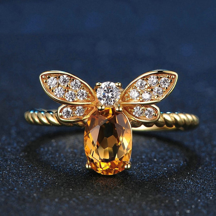 Honey Bee Citrine Ring