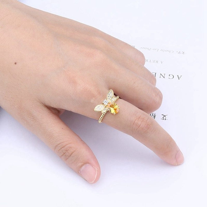 Honey Bee Citrine Ring