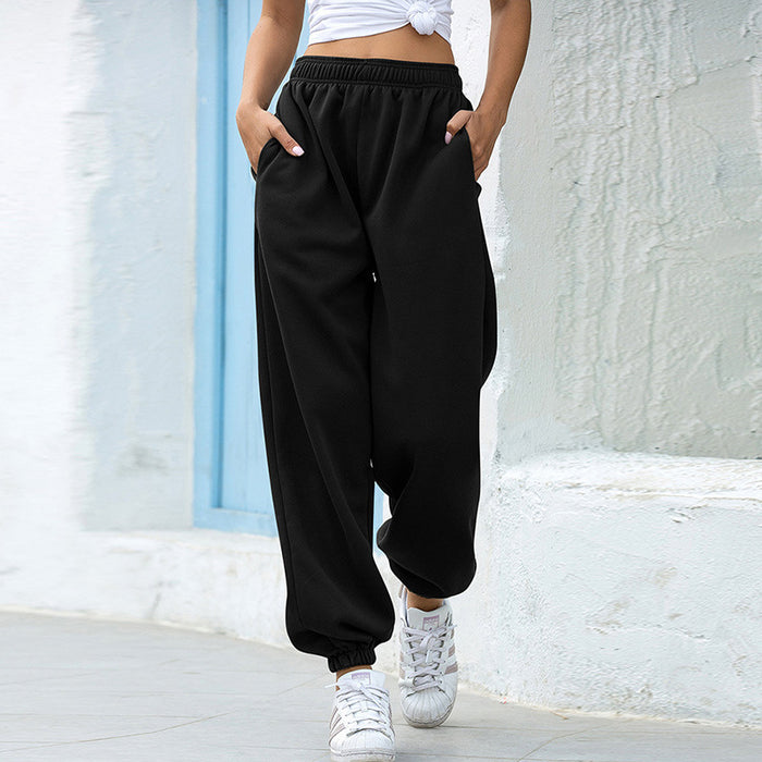 High waist casual track pants