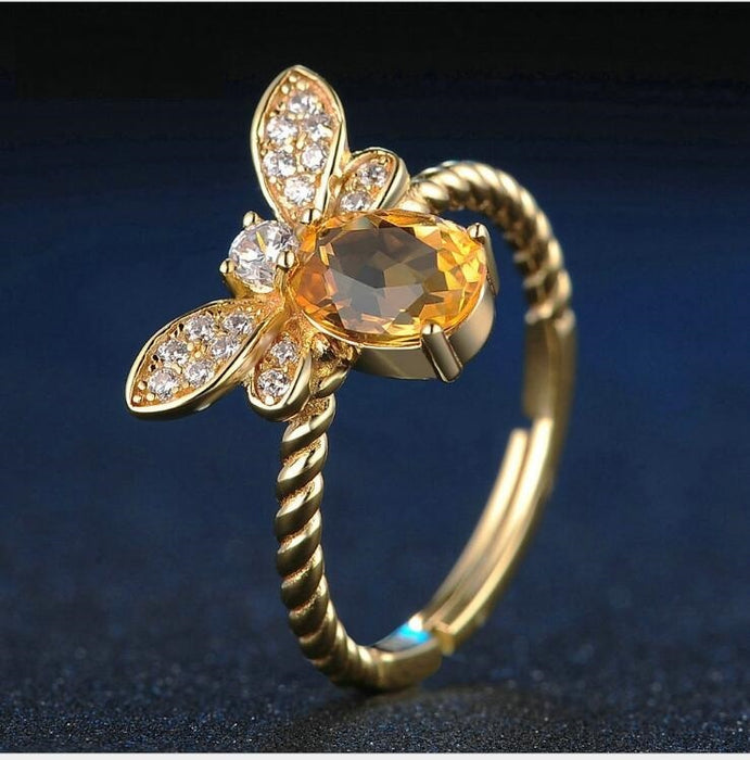 Honey Bee Citrine Ring