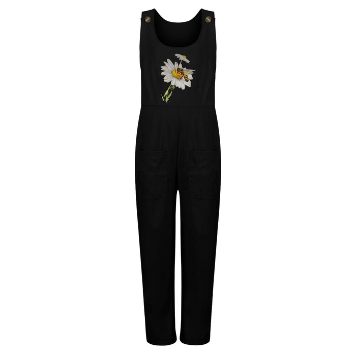 Wish Casual Loose Bee Print Jumpsuit