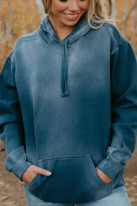 Drawstring Pocketed Dropped Shoulder Hoodie