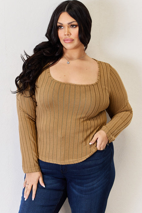 Basic Bae Full Size Ribbed Long Sleeve T-Shirt