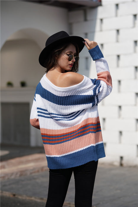 Striped Boat Neck Sweater