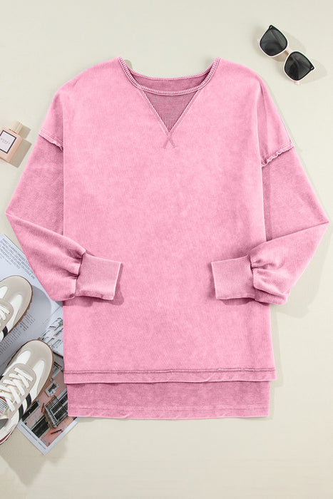 Round Neck Dropped Shoulder Sweatshirt