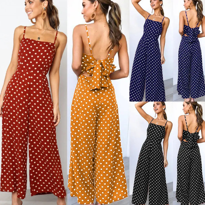 Sleeveless Polka Dot Loose Romper