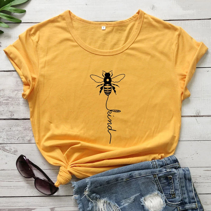 Bee Kind Inspirational Graphic Cross Tee