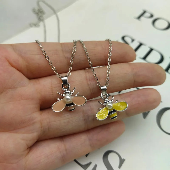 Bee Pendant Necklace - Cute Fashionable Women's Jewelry