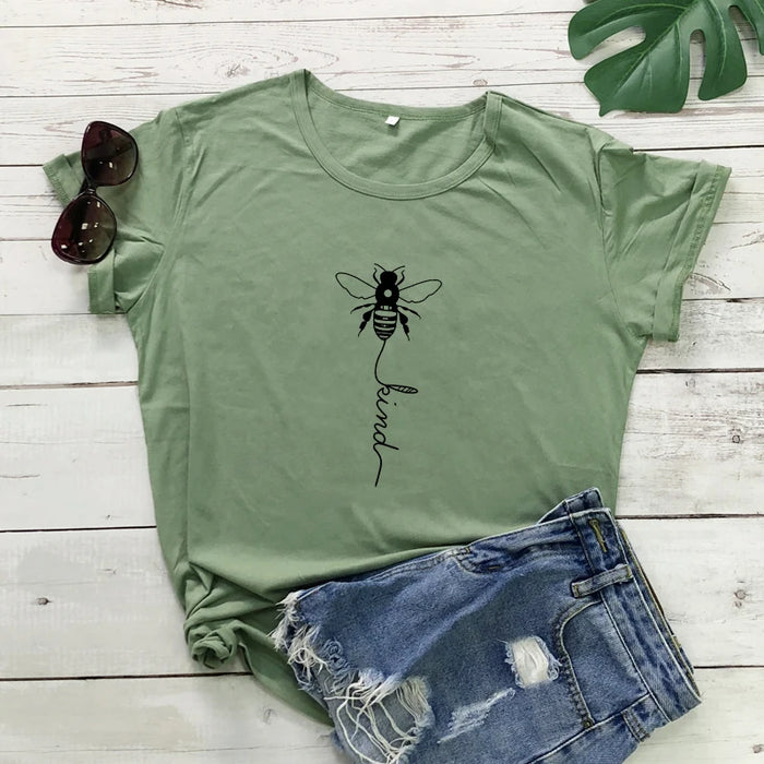 Bee Kind Inspirational Graphic Cross Tee