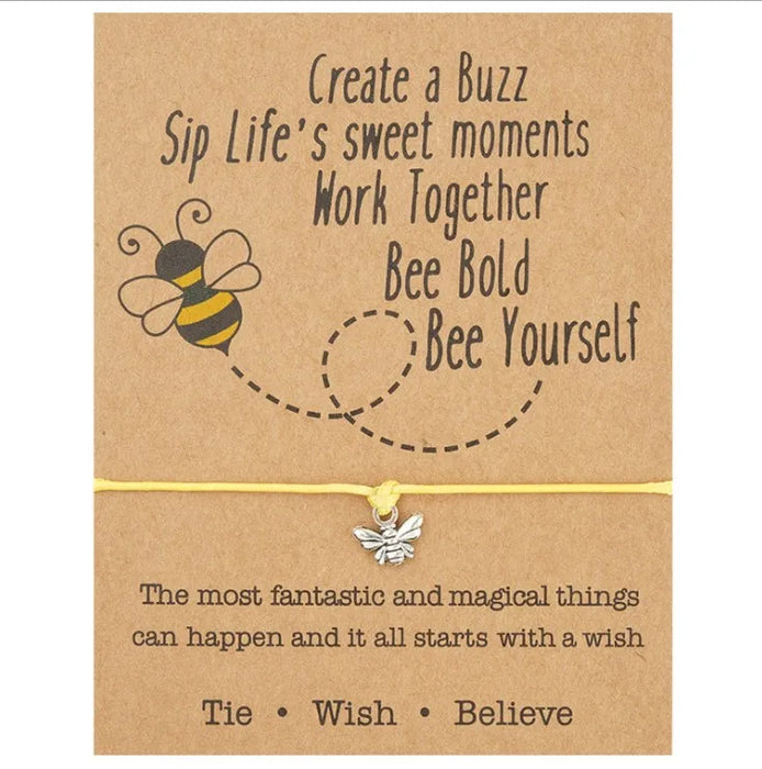 Happy Honey Bee Wish Bracelet