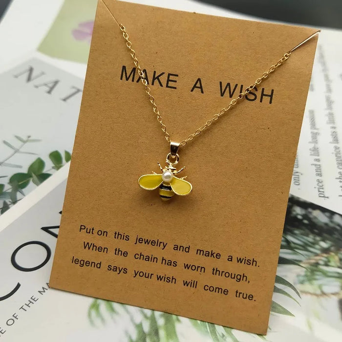 Bee Pendant Necklace - Cute Fashionable Women's Jewelry