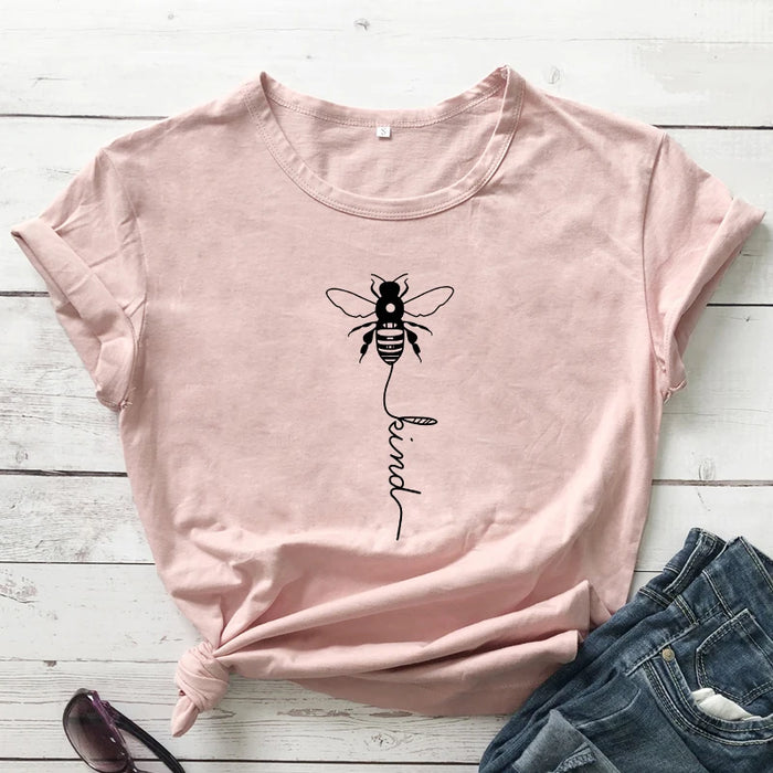 Bee Kind Inspirational Graphic Cross Tee