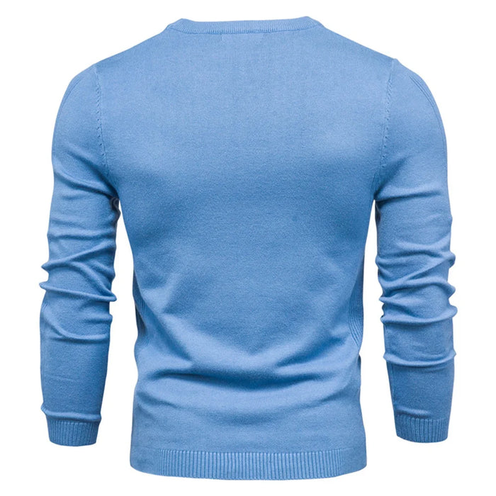 Pullover Men O-neck Solid Color Sweaters