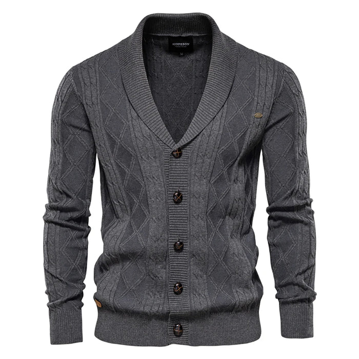 Cotton Argyle Men's Cardigan