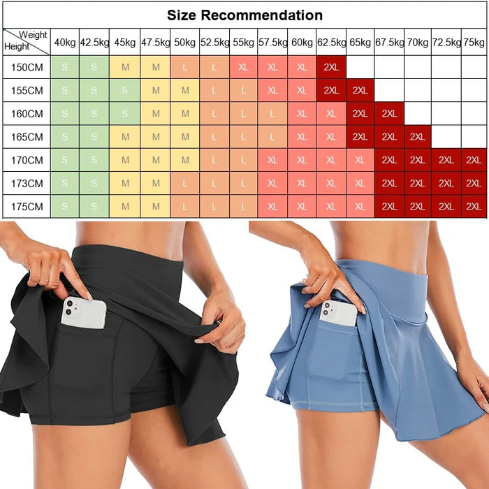 Cloud Hide Fitness Tennis Skirts Badminton Golf S-XXXL Skirt High Waist Shorts Women Athletic Running Sport Girls Pleated Skorts