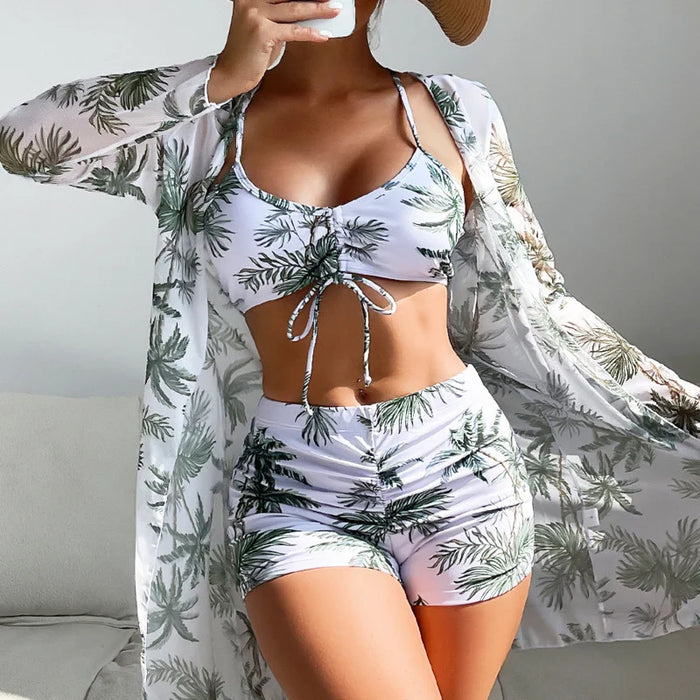 Summer Print Swimsuits Tankini Set