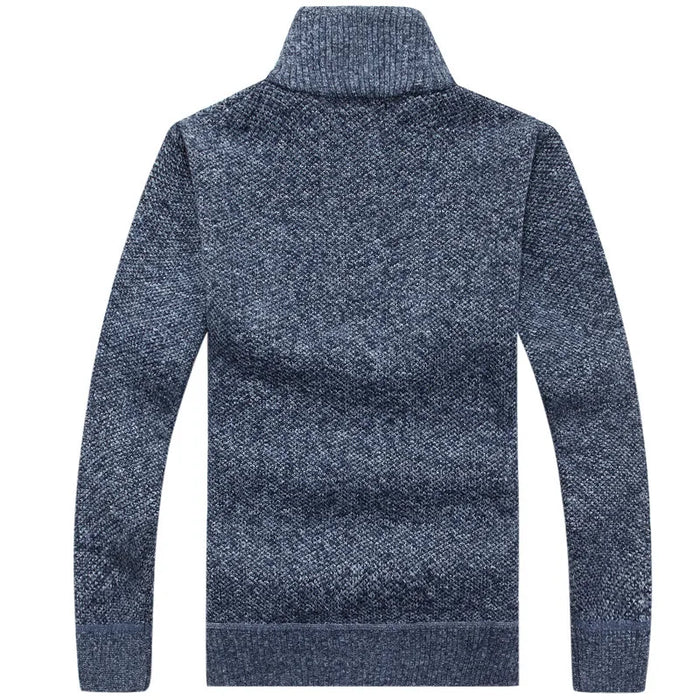 Men's Fleece  Half Zipper Turtleneck Sweater