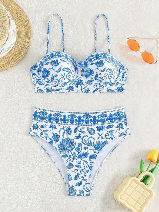 High Waist Shoulder Strap Bikini