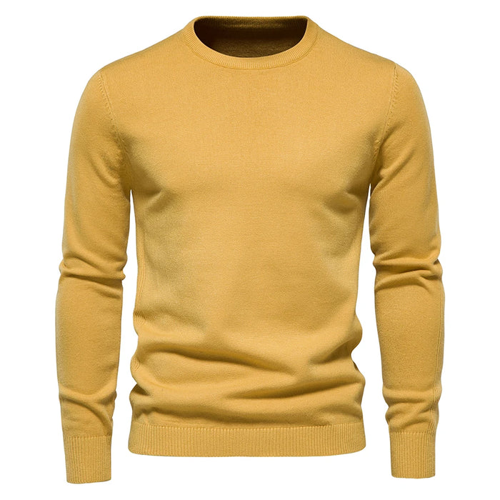 Pullover Men O-neck Solid Color Sweaters