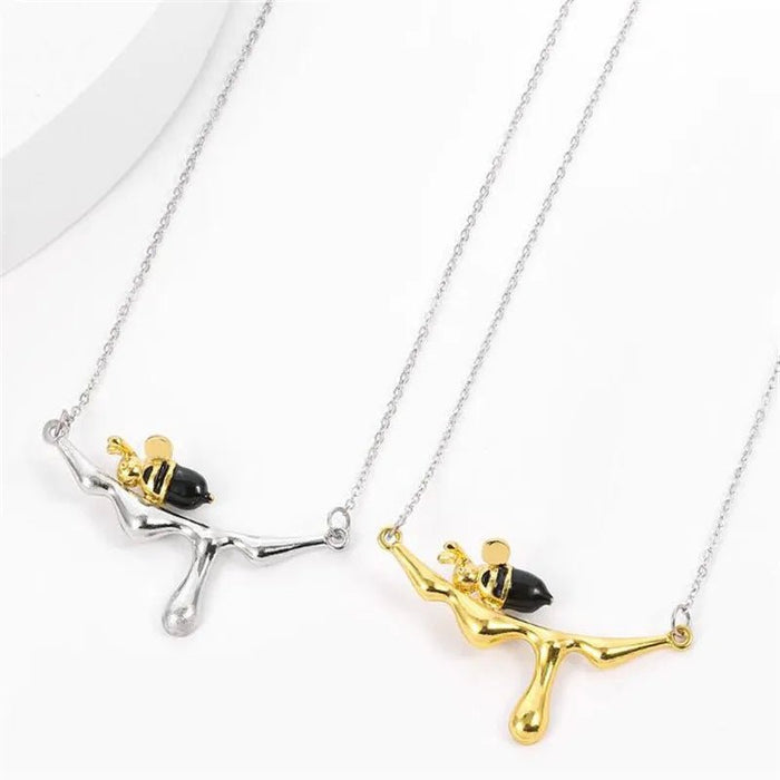 Bee Charm Water Drop Necklace - Elegant Women's Jewelry - The Hive Apparel