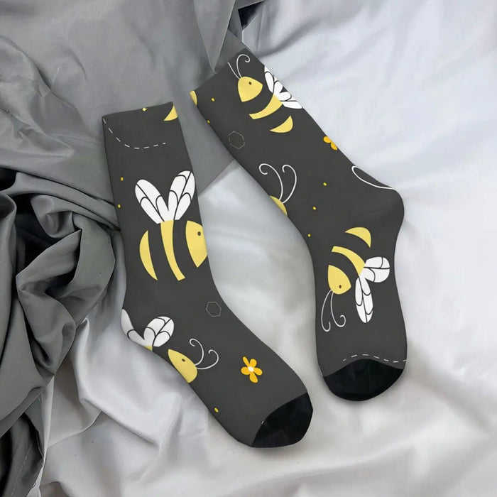 Bee Design Unisex Polyester Crew Socks - Spring Collection - The Hive Apparel