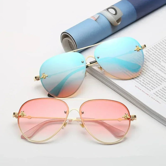 Bee Lens Gradient Aviator Sunglasses for Women UV400 Protection - The Hive Apparel