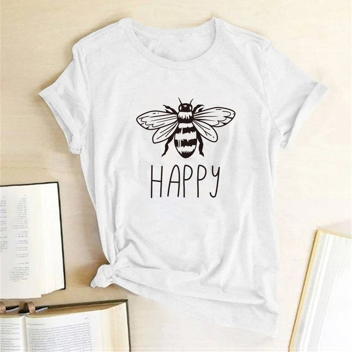 Printed Bee Kind Women T - shirt Short Sleeve Casual Shirts Woman Ladies Summer Graphic Tees Y2K Tops Clothes 2023 - The Hive Apparel