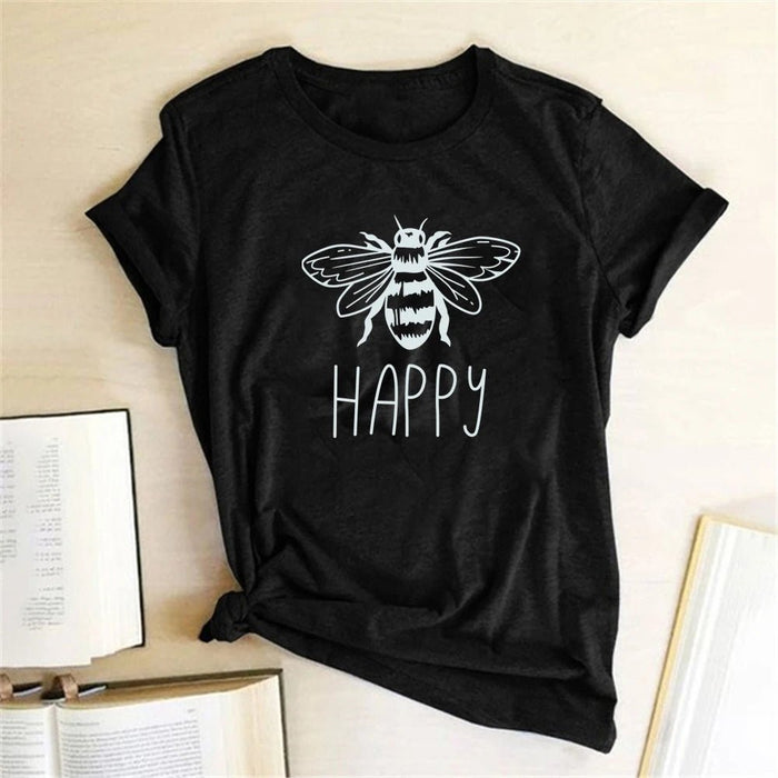 Printed Bee Kind Women T - shirt Short Sleeve Casual Shirts Woman Ladies Summer Graphic Tees Y2K Tops Clothes 2023 - The Hive Apparel