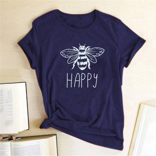 Printed Bee Kind Women T - shirt Short Sleeve Casual Shirts Woman Ladies Summer Graphic Tees Y2K Tops Clothes 2023 - The Hive Apparel