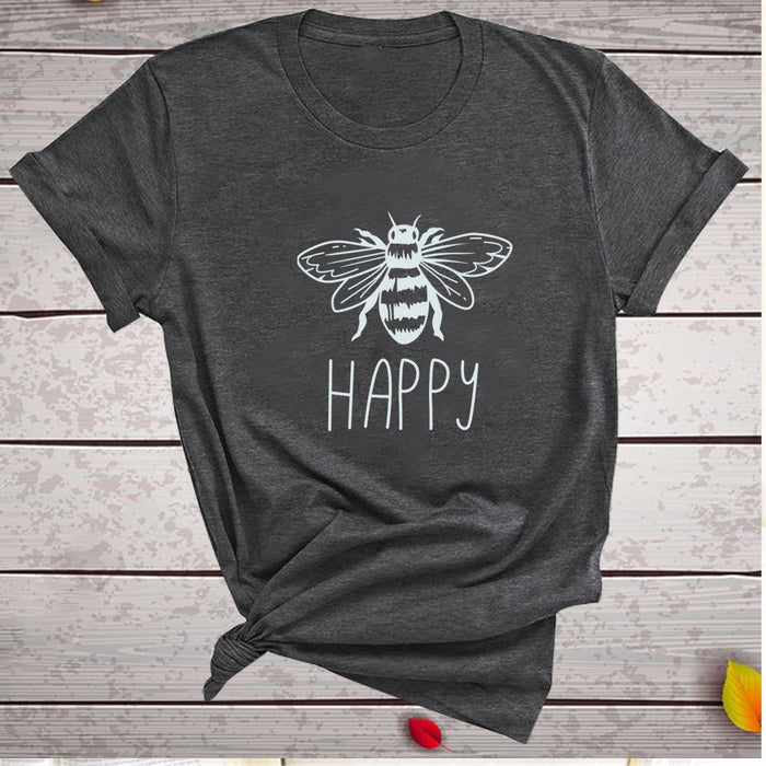 Printed Bee Kind Women T - shirt Short Sleeve Casual Shirts Woman Ladies Summer Graphic Tees Y2K Tops Clothes 2023 - The Hive Apparel