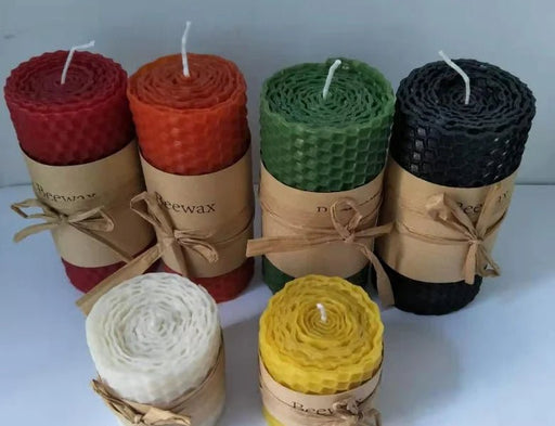 Pure Beeswax Cylindrical Candle Set - Handmade Luxury, 4.5*10cm - The Hive Apparel