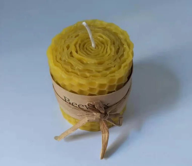 Pure Beeswax Cylindrical Candle Set - Handmade Luxury, 4.5*10cm - The Hive Apparel