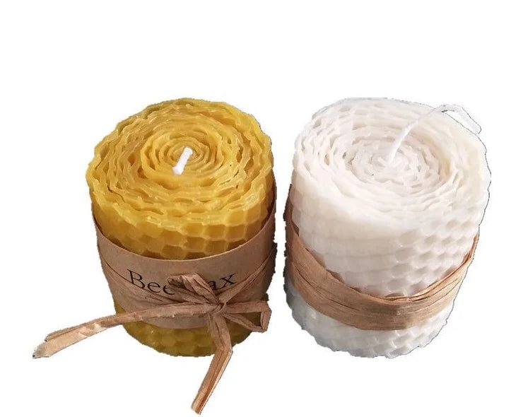 Pure Beeswax Cylindrical Candle Set - Handmade Luxury, 4.5*10cm - The Hive Apparel