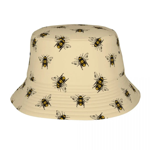 Vintage Honey Bee Print Bucket Hat - Stylish Sun Protection for Women - The Hive Apparel